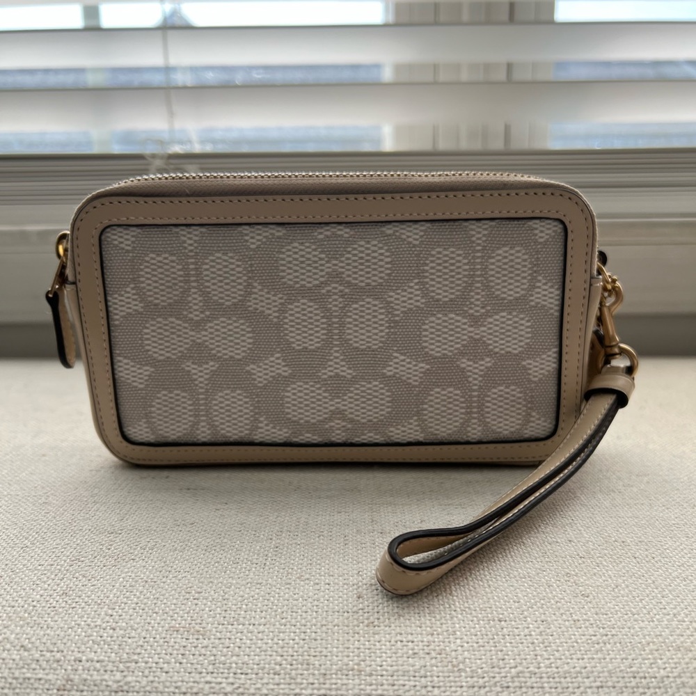 Coach double zip wristlet